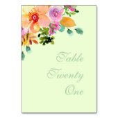グリーンピーチピンクフローラブーケ結婚スクリプト テーブルナンバー (裏面)