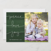 グリーンピ絵を描ースラブジョイフォトホリデーカード シーズンカード (正面)