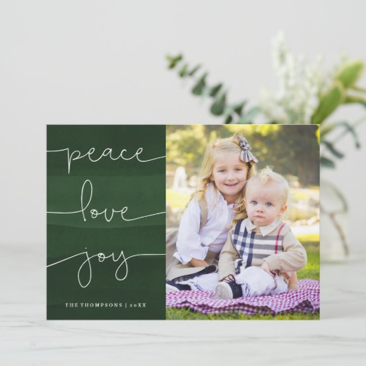 グリーンピ絵を描ースラブジョイフォトホリデーカード シーズンカード (スタンド正面)