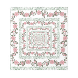 グリーンピ縁どンクレトロY2K 70sフラワーパターン ノートパッド