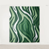 グリーンファブリックパターンデザイン タペストリー (正面)