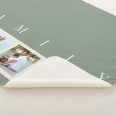 グリーンファミリーキャプションフォトコラージュカスタム写真 シェルパブランケット (3/4)