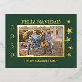 グリーンファミリーフォトフェリズナビダードゴールドフォイル 箔シーズンポストカード (正面)