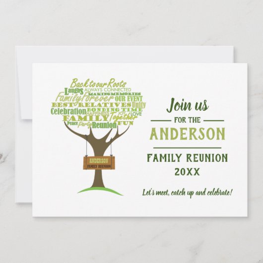 グリーンファミリ懇親会日付の保存招待状 招待状 (正面)