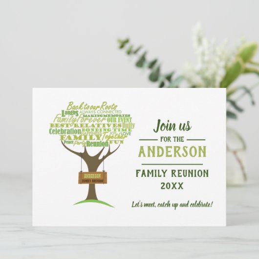 グリーンファミリ懇親会日付の保存招待状 招待状 (スタンド正面)