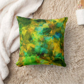 グリーンファンキーモダン抽象デザイン クッション (ブランケット)