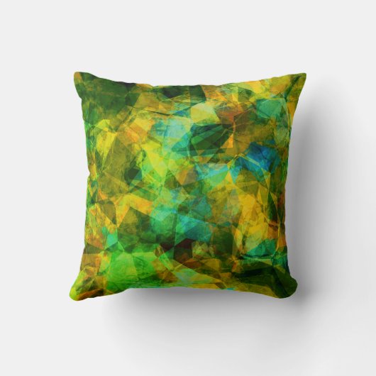 グリーンファンキーモダン抽象デザイン クッション (裏面)