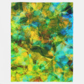 グリーンファンキーモダン抽象デザイン フリースブランケット (正面)