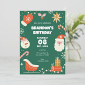グリーンファンクリスマス誕生日 招待状 (スタンド正面)