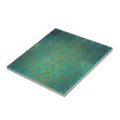 グリーンファンシーと金ゴールドダマスク タイル (側面)