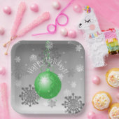 グリーンファンシークリスマスオーナメント紙プレート ペーパープレート (パーティー)