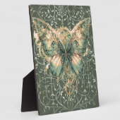 グリーンファンシースチームパンクバタフライテーブルトップ フォトプラーク (側面)