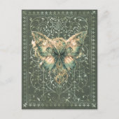 グリーンファンシースチームパンク蝶 ポストカード (正面)