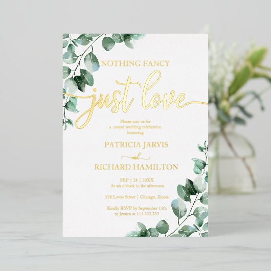 グリーンファンシーリーを愛す結婚るもの 箔招待状