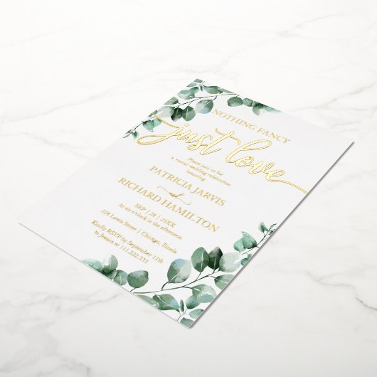 グリーンファンシーリーを愛す結婚るもの 箔招待状 (回転した状態)