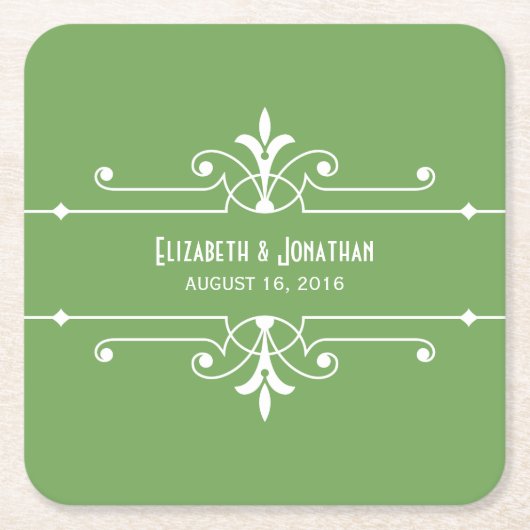 グリーンファンシー観賞用紙コースター スクエアペーパーコースター (正面)