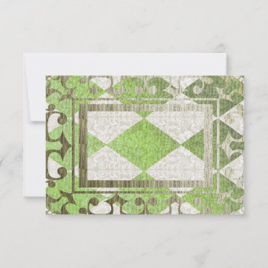 グリーンファンシー金ゴールドハーレクイン中世の日付を保存 セーブザデート (裏面)