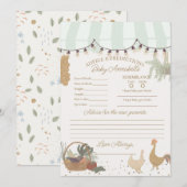 グリーンファーマーズマーケットの農場フレッシュアドバイスforベイビー 招待状 (正面/裏面)