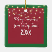 グリーンファームトラクターのクリスマスライト セラミックオーナメント (裏面)
