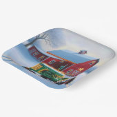 グリーンファームトラクターのクリスマスライト ペーパープレート (傾斜あり)