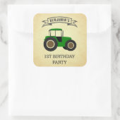 グリーンファームトラクター子供の誕生日パーティー スクエアシール (バッグ)