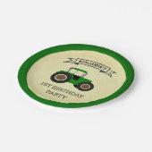 グリーンファームトラクター子供の誕生日パーティー ペーパープレート (アングル)