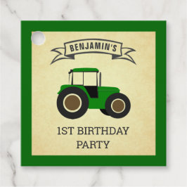グリーンファームトラクター キッズ誕生日パーティー フェイバータグ