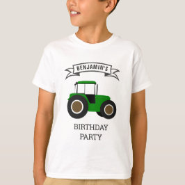 グリーンファームトラクター キッズ誕生日パーティー Tシャツ