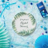 グリーンファーンウォーターカラーブライダルシャワー ペーパープレート (パーティー)