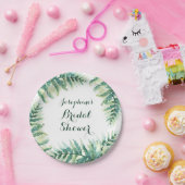 グリーンファーンウォーターカラーブライダルシャワー ペーパープレート (パーティー)