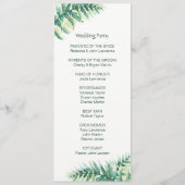 グリーンファーンウォーターカラー結婚式 プログラム (裏面)