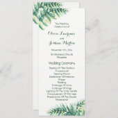 グリーンファーンウォーターカラー結婚式 プログラム (正面/裏面)