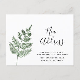 グリーンファーンニューアドレスシンプルボタニカルムービング 案内ポストカード