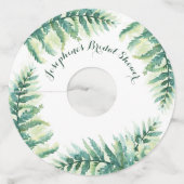 グリーンファーンパーソナライズされたブライダルシャワー ワイングラスタグ (正面)