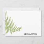 グリーンファーンパーソナライズされた葉 ノートカード (正面)
