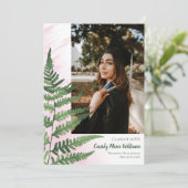 グリーンファーンピンクエレガントク卒業発表 招待状 (スタンド正面)