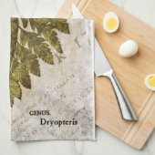 グリーンファーンボタニカルシダ熱帯テンプレート キッチンタオル (四つ折り)