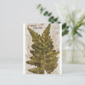 グリーンファーンボタニカルシダ熱帯テンプレート ポストカード (スタンド正面)