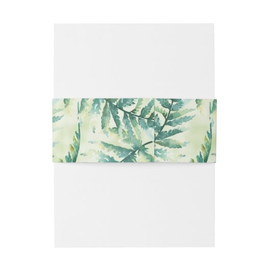 グリーンファーンモノグラムウォーターカラーベリーバンド 招待状ベリーバンド (裏面例)