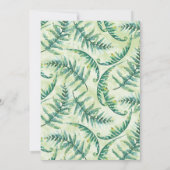 グリーンファーンリーフの水のカラー結婚式招待状 招待状 (裏面)