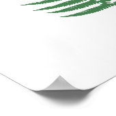 グリーンファーンリーフミニマリズム正方形の壁のポスター ポスター (角)