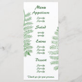 グリーンファーン結婚のメニューカード メニュー (裏面)