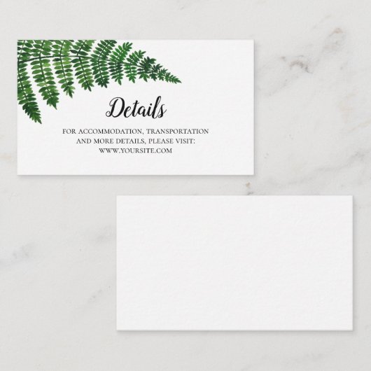 グリーンファ結婚ーンの詳細。夏結婚の入れ物 エンクロージャーカード (正面/裏面)