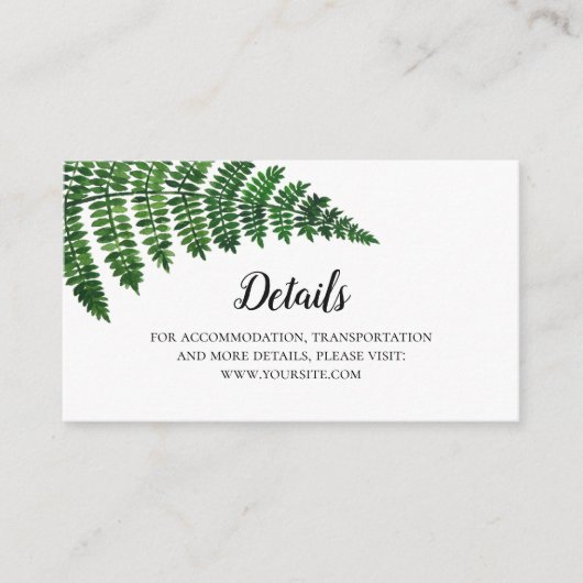 グリーンファ結婚ーンの詳細。夏結婚の入れ物 エンクロージャーカード (正面)