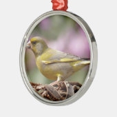 グリーンフィンチ メタルオーナメント (左)