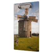 グリーンフィールドとホワイトクラウドとブルースカイの風車 クリップボード (左)