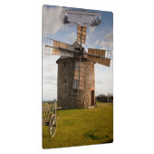 グリーンフィールドとホワイトクラウドとブルースカイの風車 クリップボード (右)