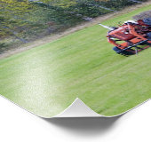 グリーンフィールドに干し草のベールとトラクター フォトプリント            (角)