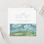 グリーンフィールドのRVSPカー結婚ド付きブルースカイ カード (正面/裏面インサイチュ)