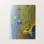 グリーンフィールドジグソーパズルの上の空気風船 ジグソーパズル (縦)